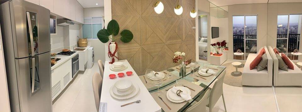 COZINHA AMERICANA E SALA DOIS AMBIENTES