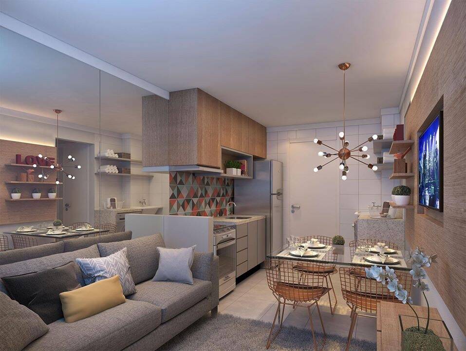 SALA INTEGRADA COM COZINHA